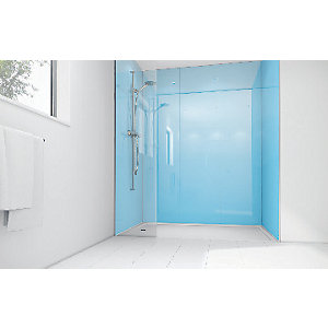 Mermaid Sky Blue Acrylic 2 Sided Shower Panel Kit