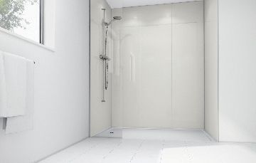 Mermaid White Gloss Laminate 2 Sided Shower Panel Kit 1200mm x 900mm
