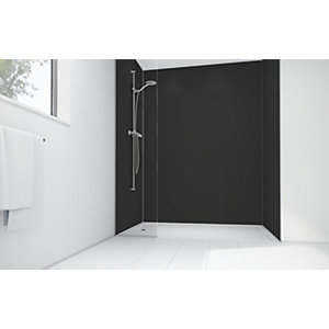 Mermaid Black Matt Acrylic Shower Single Shower Panel 2440mm x 1200mm