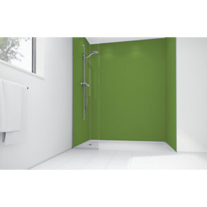Mermaid Forest Green Matte Acrylic 2 Sided Shower Panel Kit 1200mm x 900mm