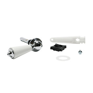 Euroflo By Fluidmaster White Ceramic and Chrome Plate Cistern Lever