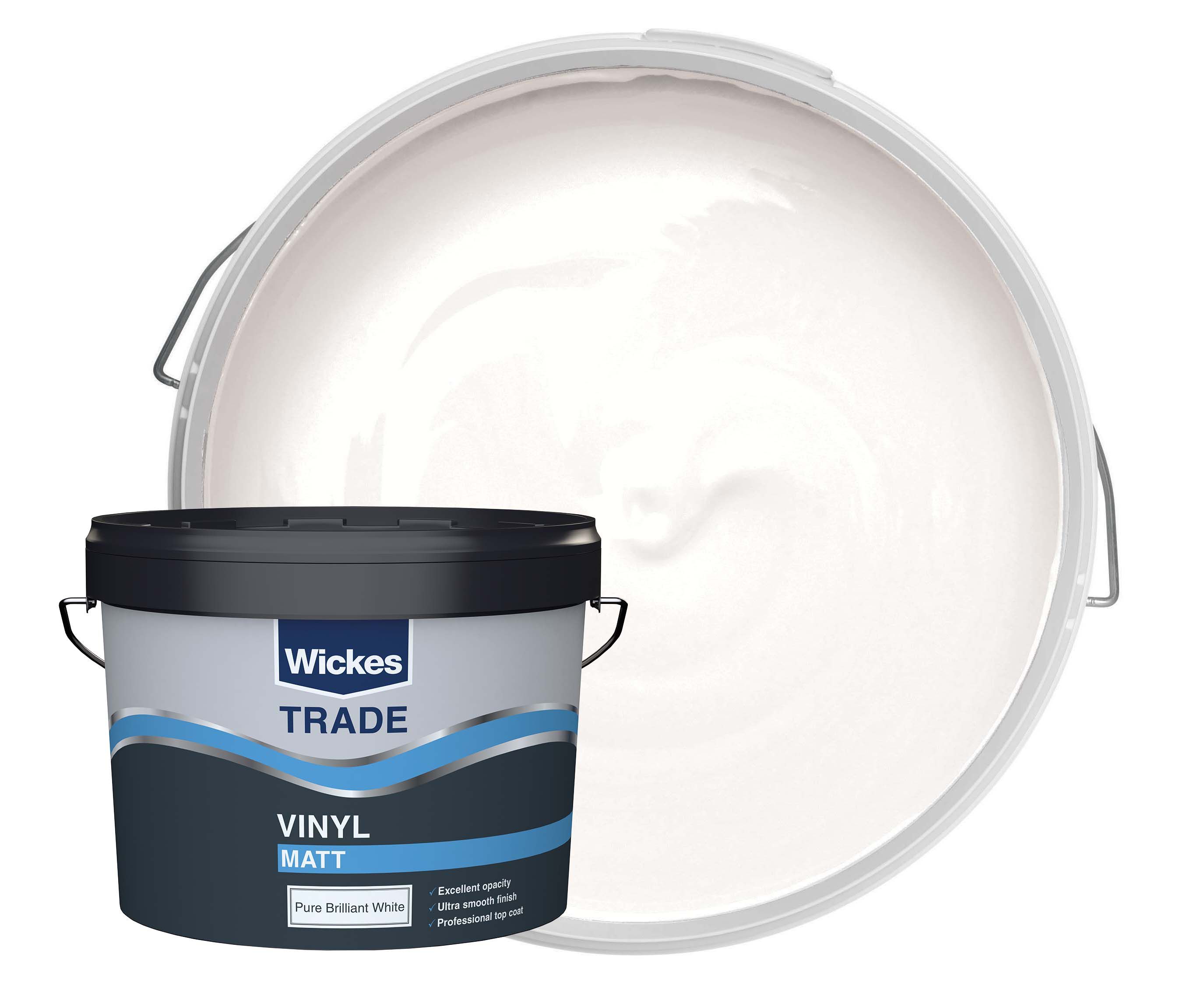 Wickes Trade Vinyl Matt Emulsion Paint - Pure Brilliant White 10L