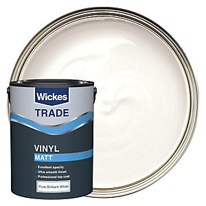 Wickes Trade Vinyl Matt Emulsion Paint - Pure Brilliant White 5L