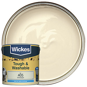 Wickes Champagne - No.405 Tough & Washable Matt Emulsion Paint - 2.5L