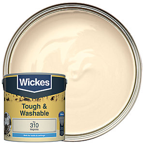 Wickes Magnolia - No.310 Tough & Washable Matt Emulsion Paint - 2.5L
