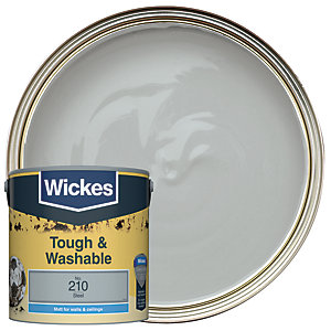 Wickes Steel - No.210 Tough & Washable Matt Emulsion Paint - 2.5L