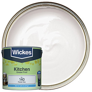 Wickes Powder Grey - No. 140 Kitchen Matt Emulsion Paint - 2.5L
