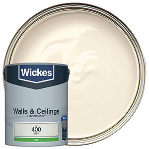 Wickes Ivory - No. 400 Vinyl Silk Emulsion Paint - 5L