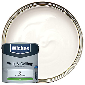 Wickes Pure Brilliant White - No. 0 Vinyl Silk Emulsion Paint - 2.5L