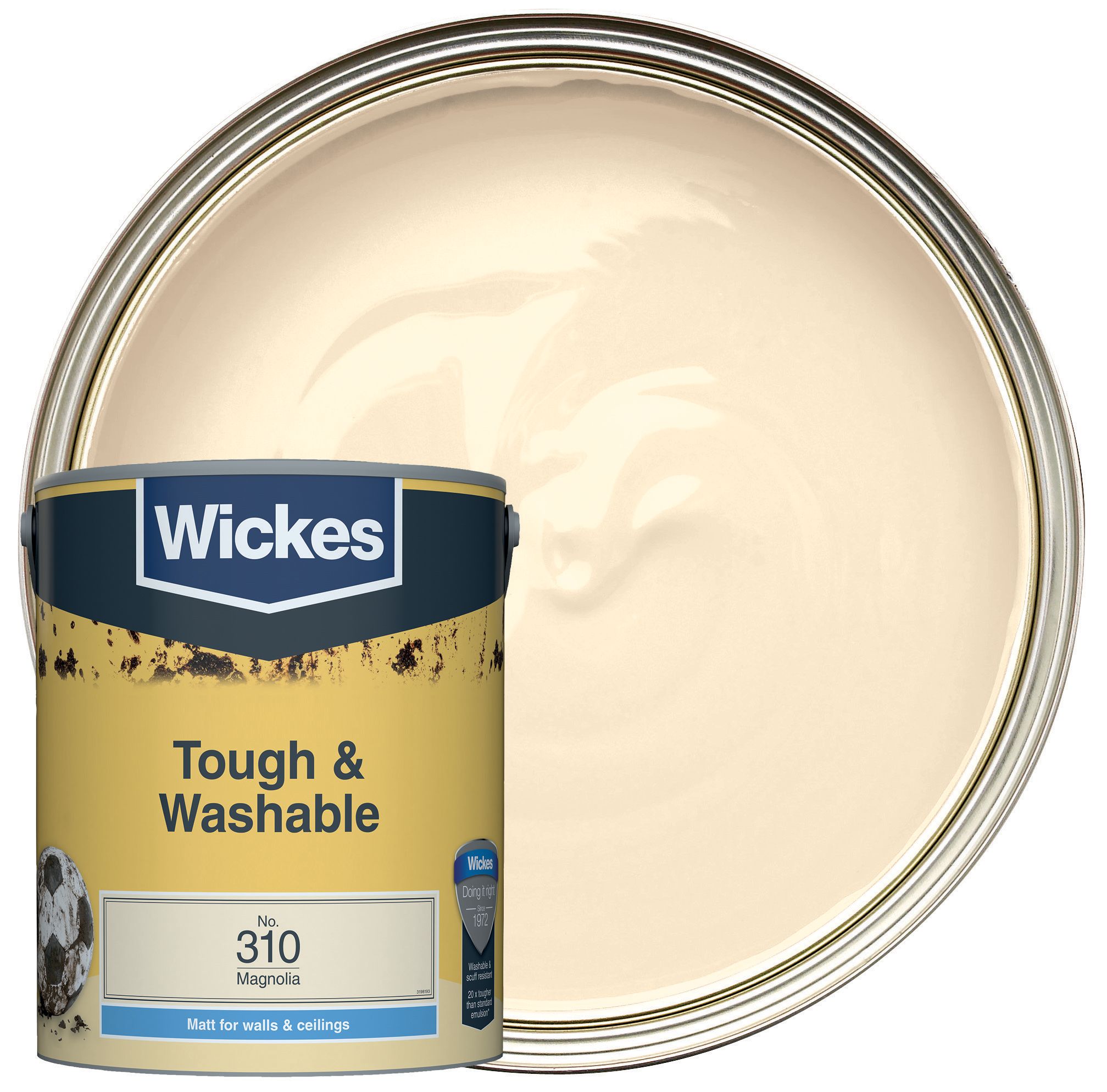 Wickes Magnolia - No. 310 Tough & Washable Matt Emulsion Paint - 5L