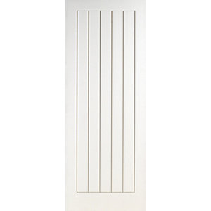 Wickes Geneva White Grained Moulded Fully Finished Cottage Internal Door - 1981mm x 762mm