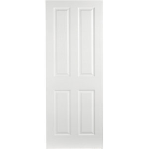 Wickes Stirling White Grained Moulded Fully Finished 4 Panel Internal Door - 1981mm x 610mm