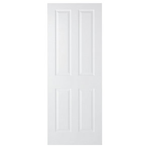 Wickes Stirling White Grained Moulded Fully Finished 4 Panel Internal Door - 1981mm x 838mm