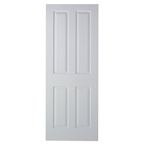 Wickes Stirling White Grained Moulded 4 Panel Internal Fire Door - 2040mm x 726mm