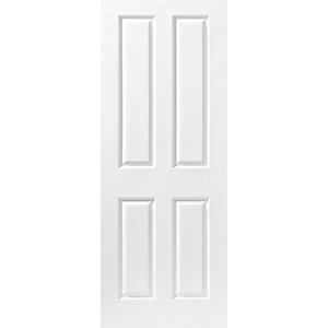 Wickes Stirling White Grained Moulded 4 Panel Internal Door