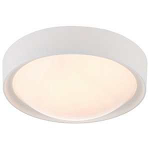 Saxby IP44 Nova Bathroom LED Ceiling Flush Light - Gloss White