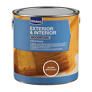 Wickes Quick Drying Woodstain - Brown Mahogany 750ml