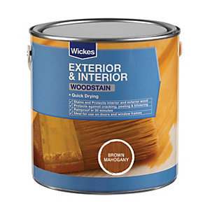 Wickes Quick Drying Woodstain - Brown Mahogany 2.5L