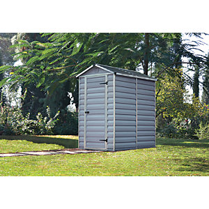 Palram - Canopia 4 x 6ft Plastic Apex Shed with Skylight Roof