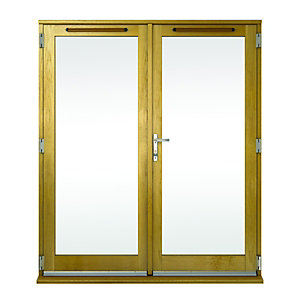 Albery Pattern 10 Bar Solid Oak Laminate French Door Outwards Opening
