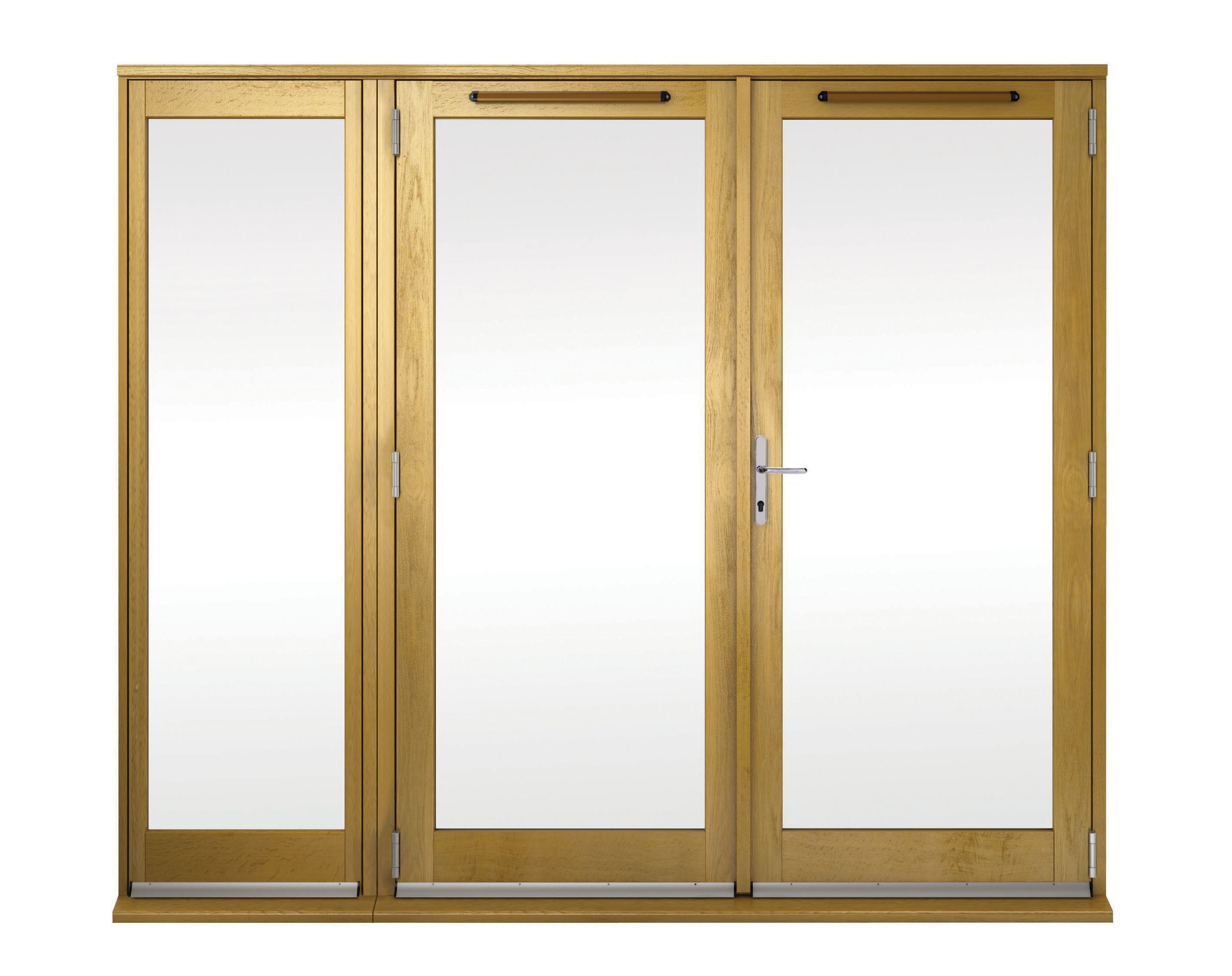 Image of Wickes Albery Pattern 10 Solid Oak Laminate French Doors 6ft with 1 Side Lite 600mm