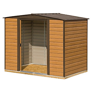 Rowlinson Woodvale 10 x 6ft Large Double Door Metal Apex Shed including Floor