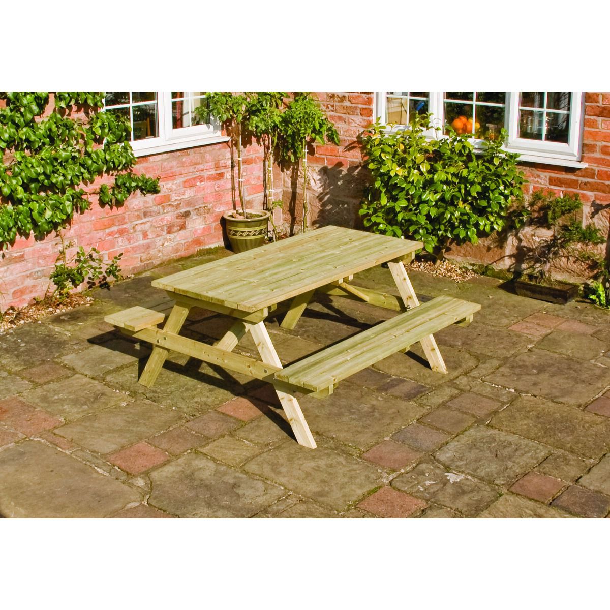 Rowlinson Wooden Garden Picnic Table - 1.5 x 1.5m