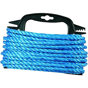 Image of Wickes Blue 8mm Multi-fuctional Polypropylene Rope Length 15m