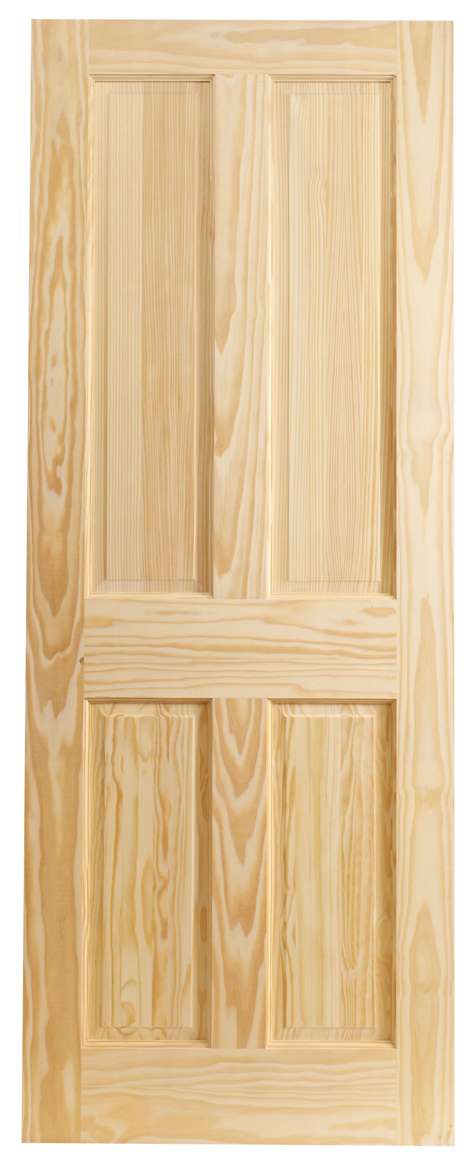 Wickes Skipton Clear Pine 4 Panel Internal Fire Door - 1981mm x 762mm