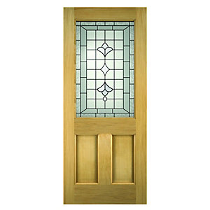 Wickes Avon External Oak Door Glazed 2 Panel