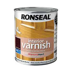 Ronseal Interior Varnish - Satin Deep Mahogany 750ml