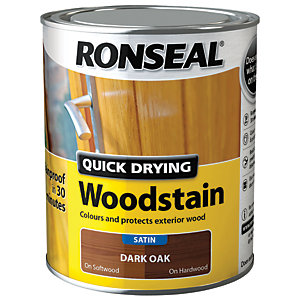Ronseal Quick Drying Woodstain - Satin Dark Oak 750ml