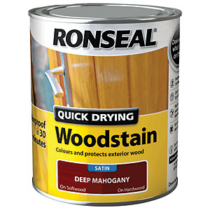Ronseal Quick Drying Woodstain - Satin Deep Mahogany 750ml