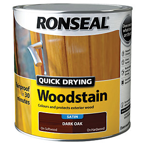 Ronseal Quick Drying Woodstain - Satin Dark Oak 2.5L