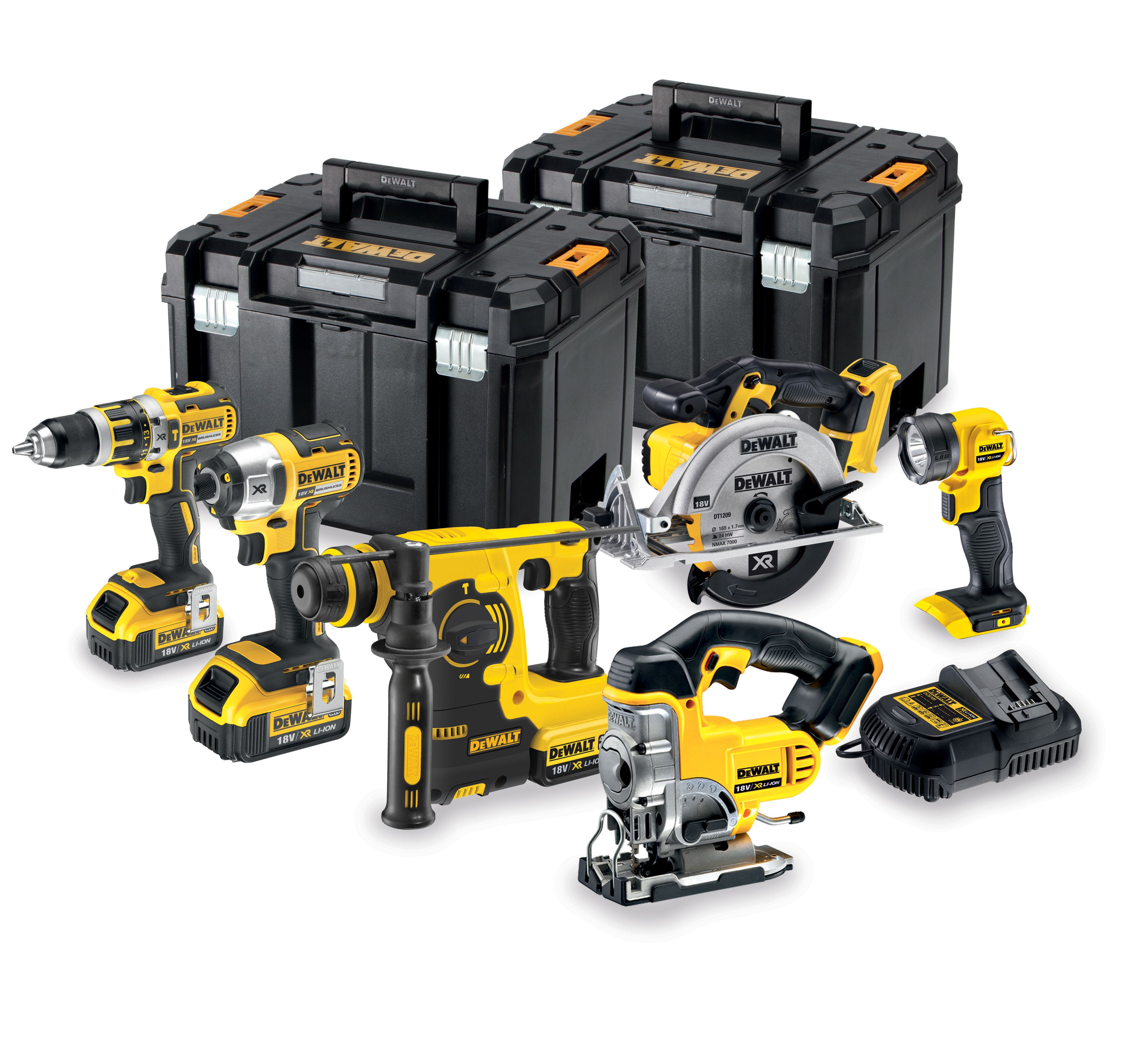 DEWALT DCK699M3T-GB 18V 4.0Ah Xr Brushless Cordless 6 Piece Power Tool Set