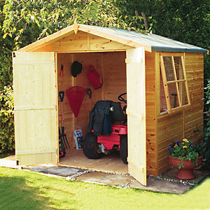 Shire Double Door Timber Shiplap Apex Shed - 7 x 7 ft