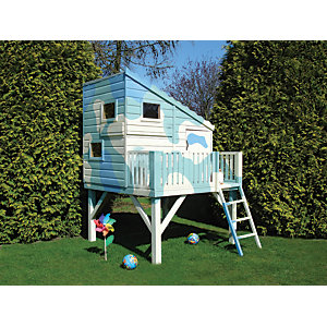 Shire 6 x 6ft Command Post & Platform Elevated Wooden Playhouse with Balcony