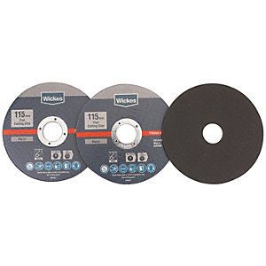 Wickes Metal Flat Cutting Disc 115mm - Pack of 3