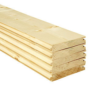 Image of Wickes PTG Timber Floorboards - 18mm x 119mm x 2400mm - Pack of 5