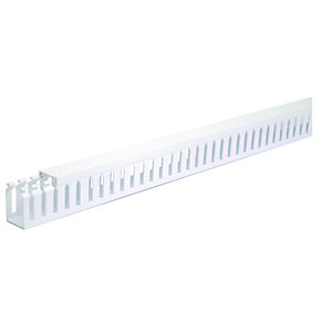 Wickes Self-Adhesive Slotted Trunking - White 28 x 38mm x 2m