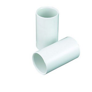 Wickes Straight Coupling - White 25mm Pack of 2