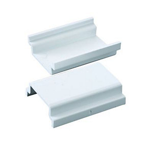 Wickes Mini Trunking Coupler - White 38 x 16mm Pack of 2