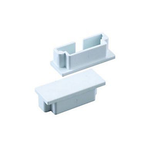 Wickes Mini Trunking End Cap - White 38 x 16mm Pack of 2