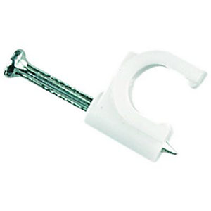 Wickes Coaxial Cable Clips - White Pack of 50