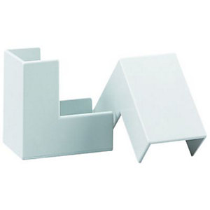 Wickes Mini Trunking Outside Angle - White 16 x 16mm Pack of 2