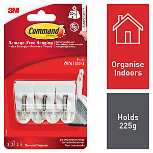 Command White Small Wire Hooks - Pack of 3