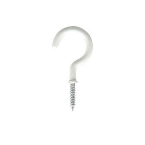 Wickes Shouldered Cup Hooks - White 25mm Pack of 10