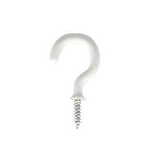 Wickes Shouldered Cup Hooks - White 38mm Pack of 10