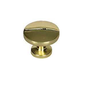 Wickes Victorian Door Knob - Polished Brass 30mm Pack of 6