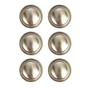 Wickes Ring Cabinet Door Knob - Brushed Nickel 35mm Pack of 6